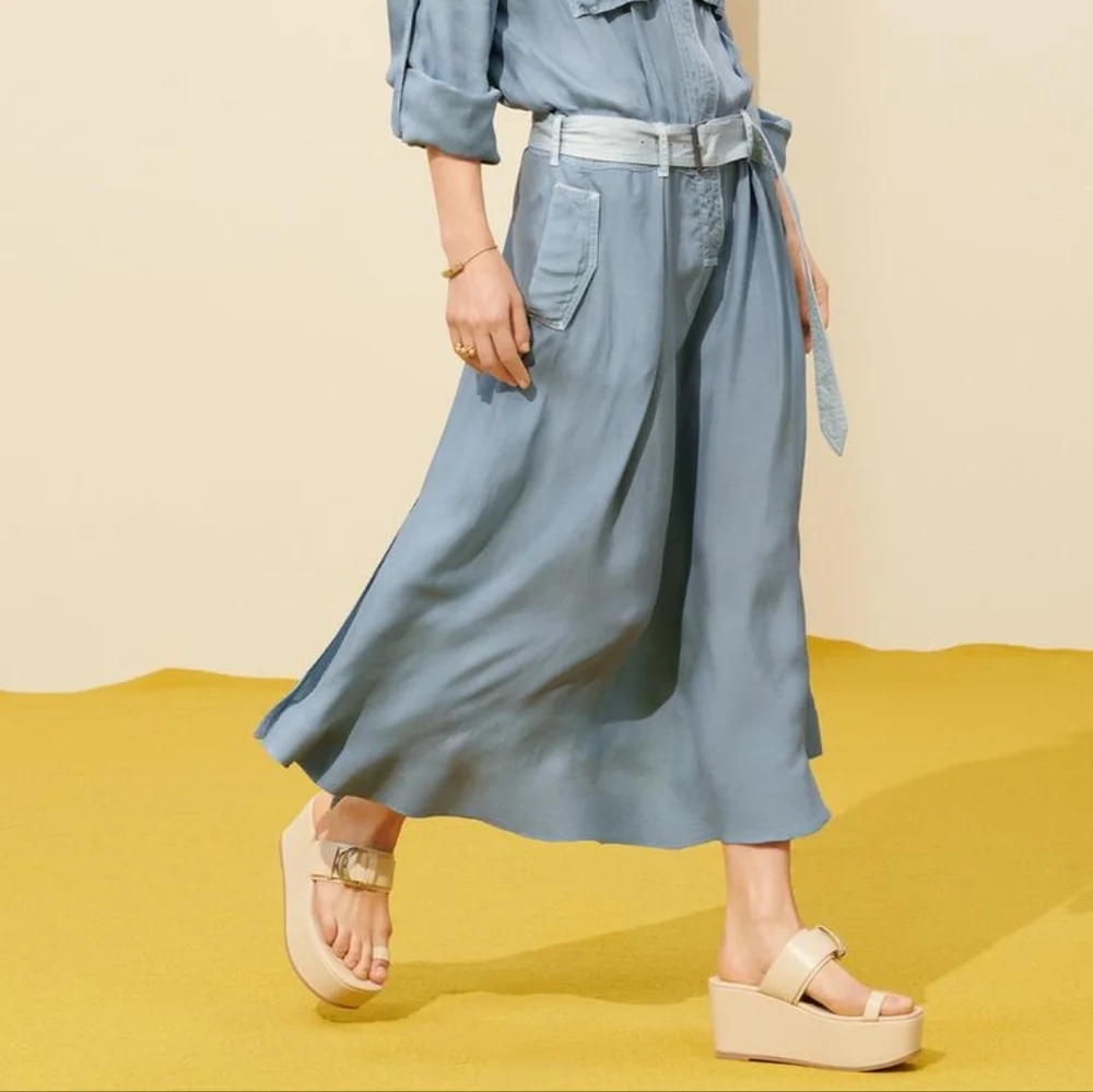 Zara Spiral Limited Edition Collection Leather Wedge Sandals NWT